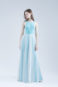 Свадебное платье А-силуэта в стиле минимализма Ameli голубое