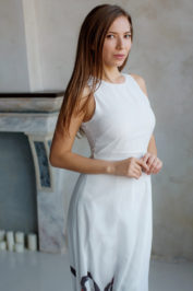 Белое длинное платье ММ 2308